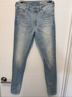 AG Light Wash Blue Skinny Jeans